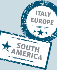 Italy, Europe, South America